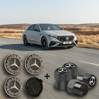4x Mercedes Black Alloy Wheel Centre Hub Caps 75mm  Dust Caps A B C E S M Class