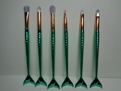 Mermaid Makeup Brushes Set Cosmetic Eyeshadow Face Powder Foundation Tool 6 pcs