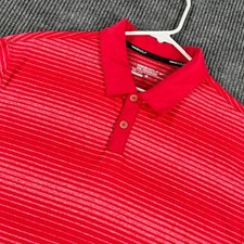 Nike Golf Tour Performance Polo Shirt Mens XL Extra Large Red Striped Dri Fit
