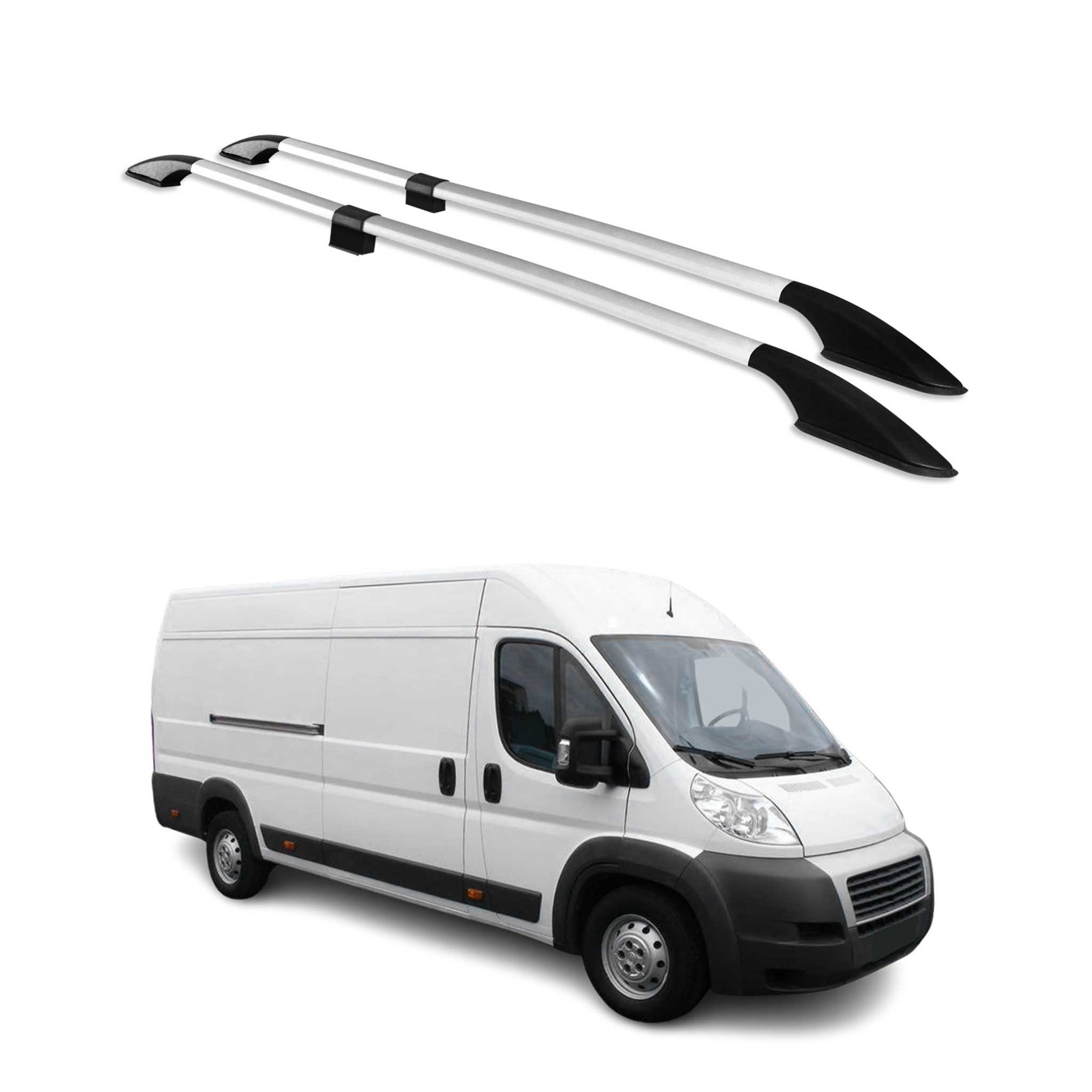 Barres de toit longitudinales Fiat Ducato III L4 gris alu idéales pour vos longs trajets