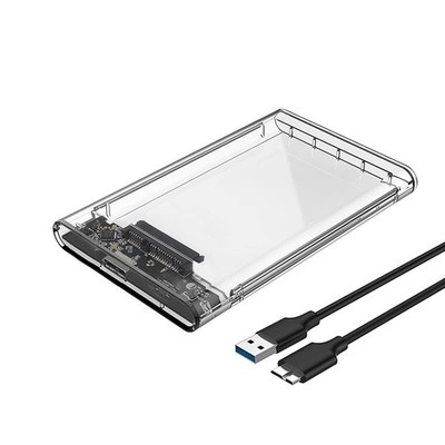 2.5 Inch External Hard Drive Enclosure, SATA to USB 3.1 Tool-Free Clear for 2...