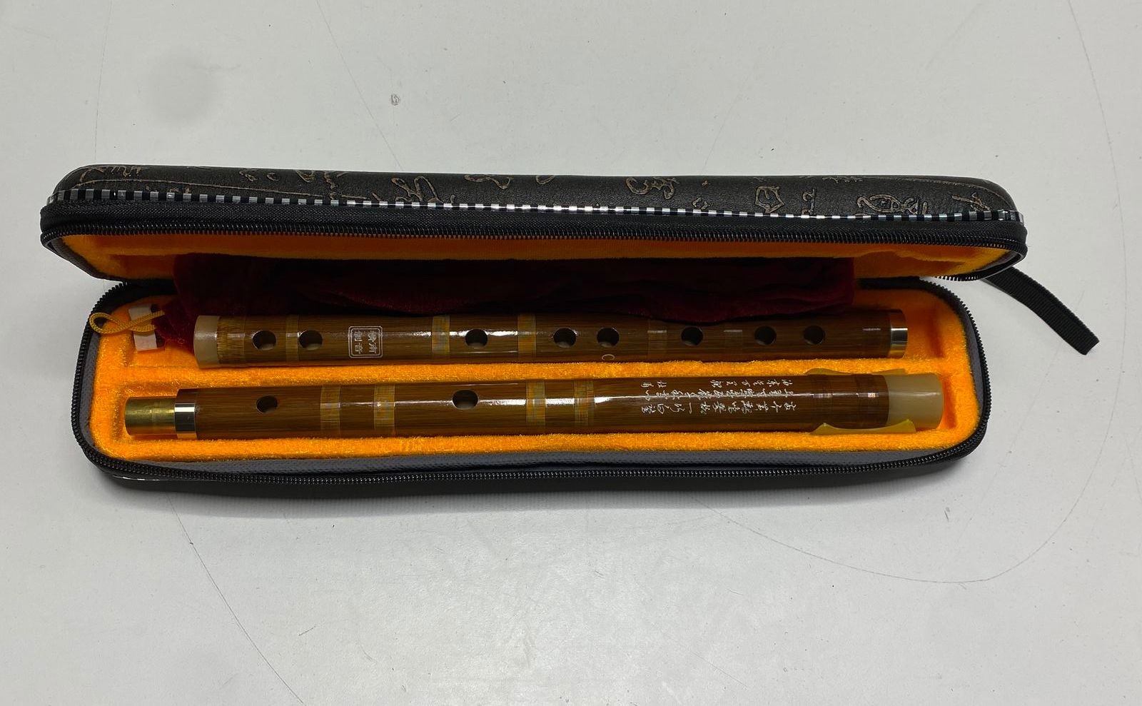 Traditional Chinese Dizi Bamboo Flute Key of C 2-Section Jointed with Case