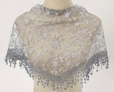 Women's Dark Gray Lace Church Veil, New AB-426-R2