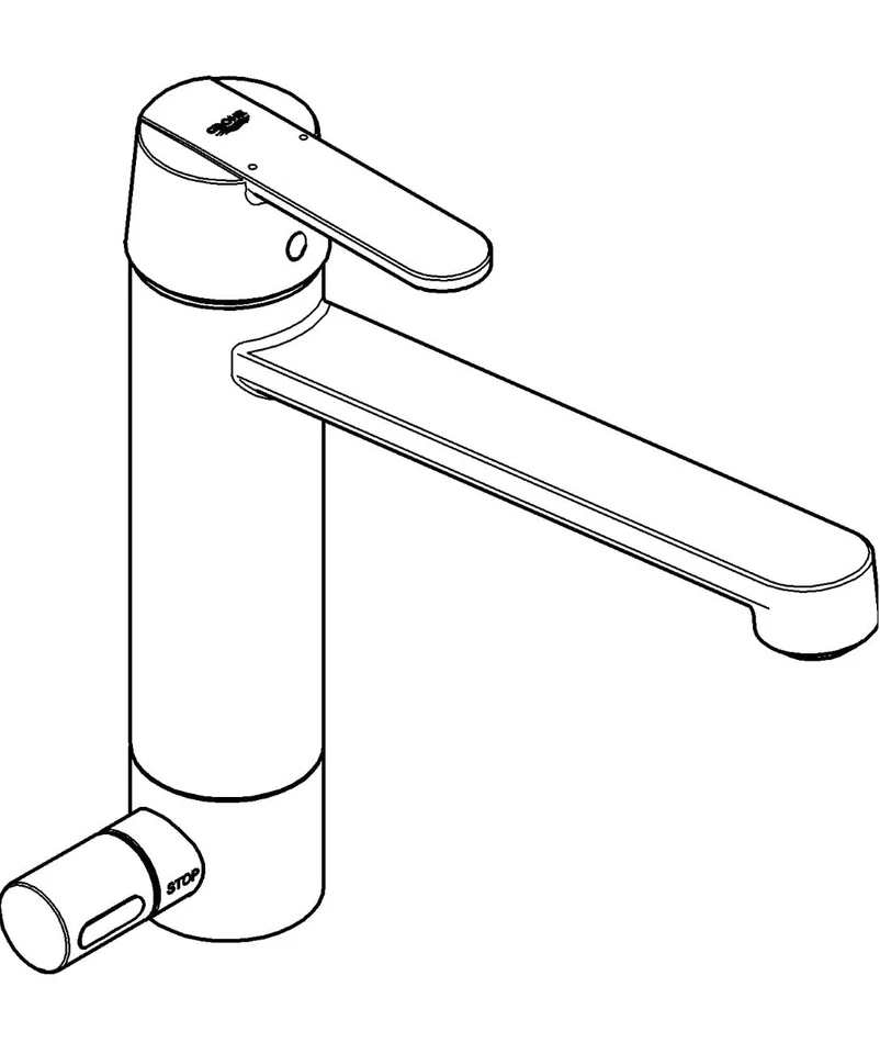 Grohe Get Küchen Spültisch Armatur mit integrierte Vorabsperrung - Silber - Bild 2 von 4