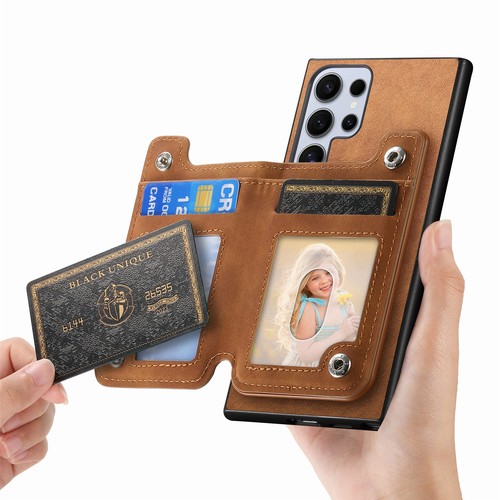 Para Samsung Galaxy S25 Ultra S24 A25 Teléfono Cubierta Cuero Billetera 2EN1 Desmontable - Imagen 18 de 21