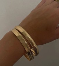 3 Gold 18ct bangles Brand New Boho Hypoallergenic Premium Free Shipping 