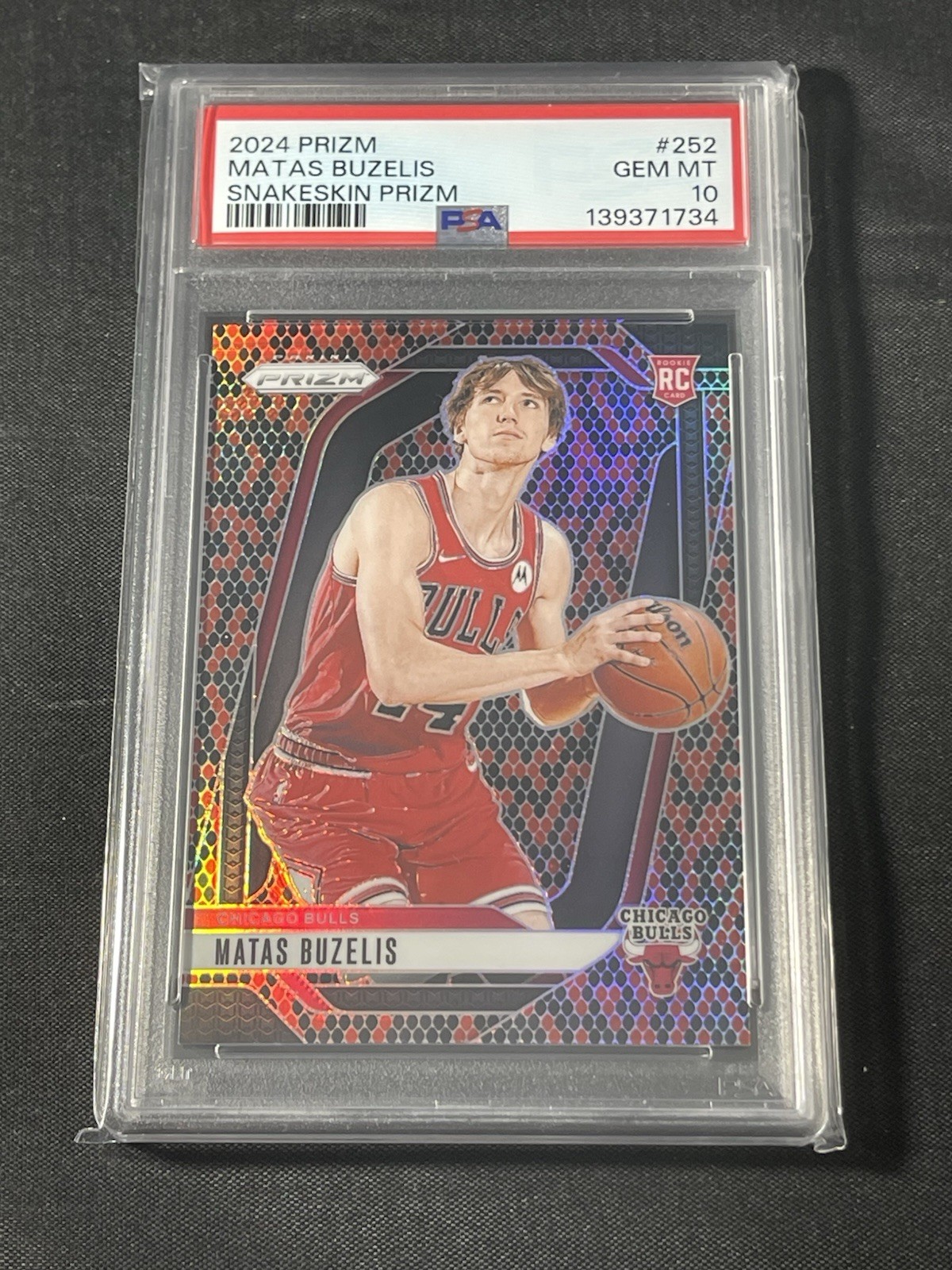 2024 Prizm #252 Matas Buzelis Snakeskin SSP PSA 10 GEM MINT POP2 COLOR MATCH