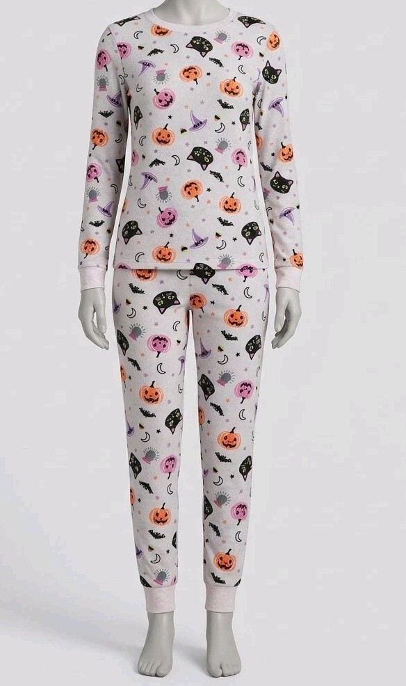 Celebrate! Girls Halloween Pajama Set Size 8 Black Cat Pumpkin Bat