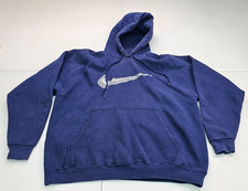 Vintage 90s Nike Center Swoosh Hoodie Mens L Navy Blue Made in USA White Tag