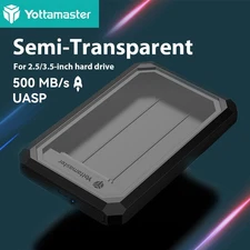 2.5/3.5"SATA III External Hard Drive Transparent Enclosure Case USB3.1 Using ABS