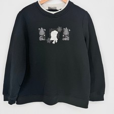 VTG Studio Works Sport Woman Black Embroidered Snowman Winter Sweatshirt 1X Plus