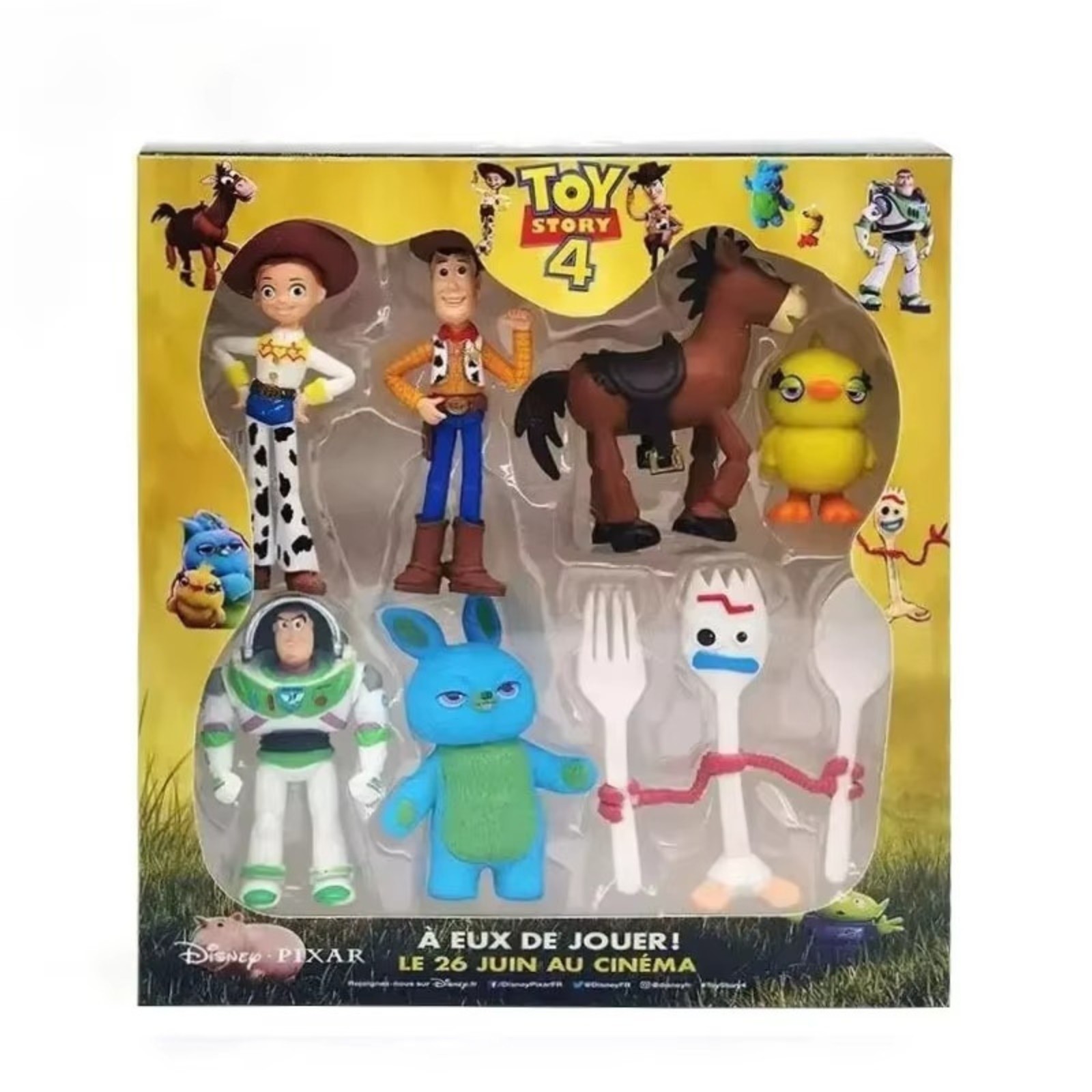 7pcs Toy Story 4 Action Figures Toys Woody Jessie Buzz Lightyear Forky Pig Bear