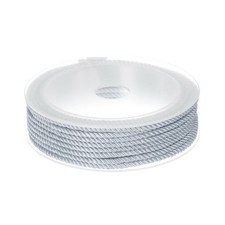 3mm Nylon Cord Beading String Chinese Knot Knitting String, Silver Grey, 23ft