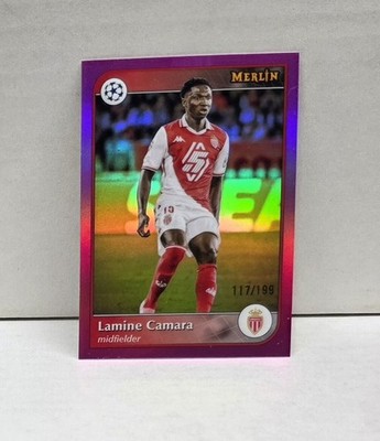 LAMINE CAMARA 2024-25 Topps Merlin PINK REFRACTOR ~ #'d /199