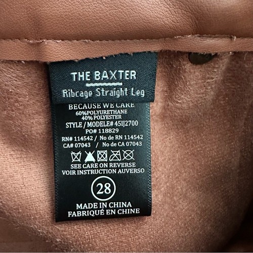 Anthropologie Blank NYC The Baxter Ribcage Straight Faux Leather Pants Womens 28 - Picture 9 of 11