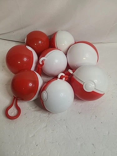 Vintage Pokemon Toy Lot Of  8 Burger King Figures Plush Toy's W/ Pokeballs