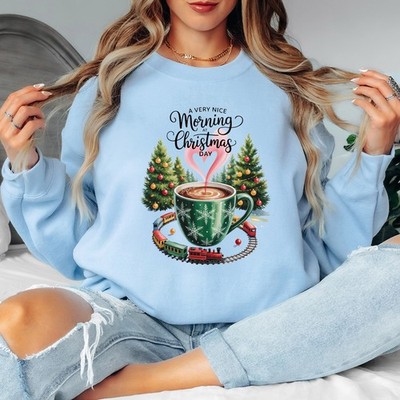 A Very Nice Morning At Christmas Day Christmas Holiday Damen Sweatshirt