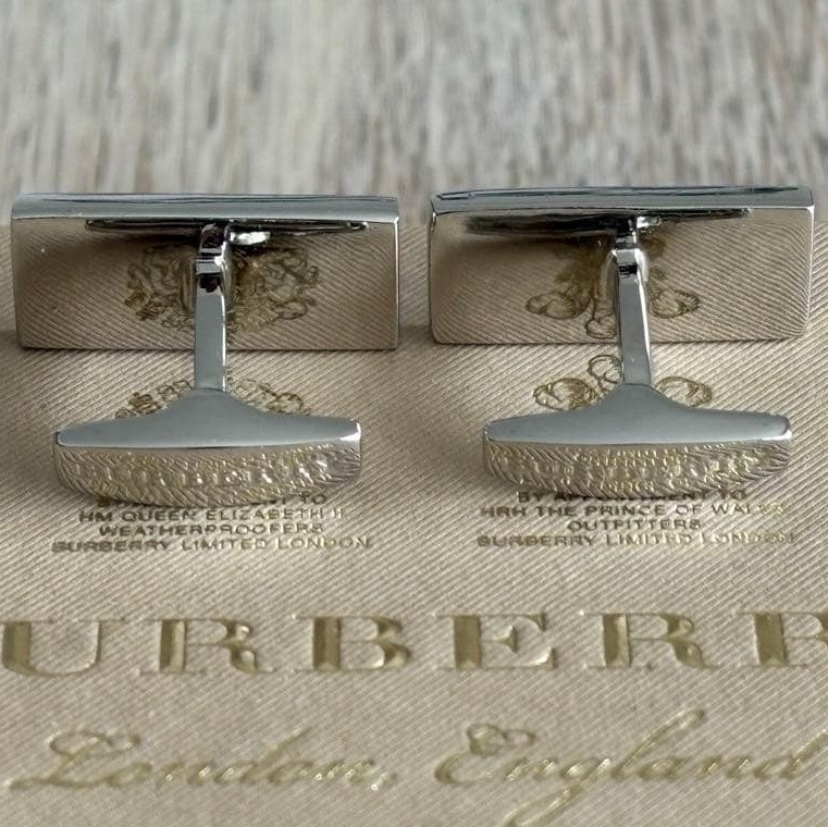 Burberry Color Contrast Rectangle Shape Cufflinks… - image 9