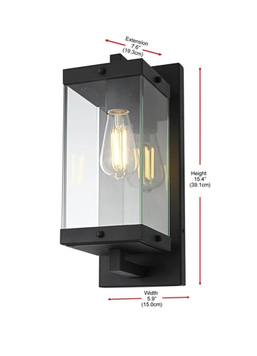 Elegant Lighting Julien 6" Outdoor Wall Sconce in Black - Picture 8 of 8