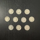 Lot of 10 - Mercury Dimes - 90% silver coins - various dates