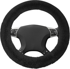 Fuzzy Car Steering Wheel Cover, 15'' Soft Auto Steering Wheel Pro Color: Black