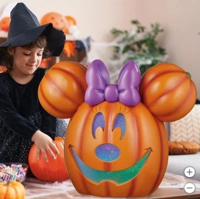ミニーマウス かぼちゃ型ランプ Costco Minnie Mouse LED Pumpkin Jack-o-Lantern Lights And Sounds