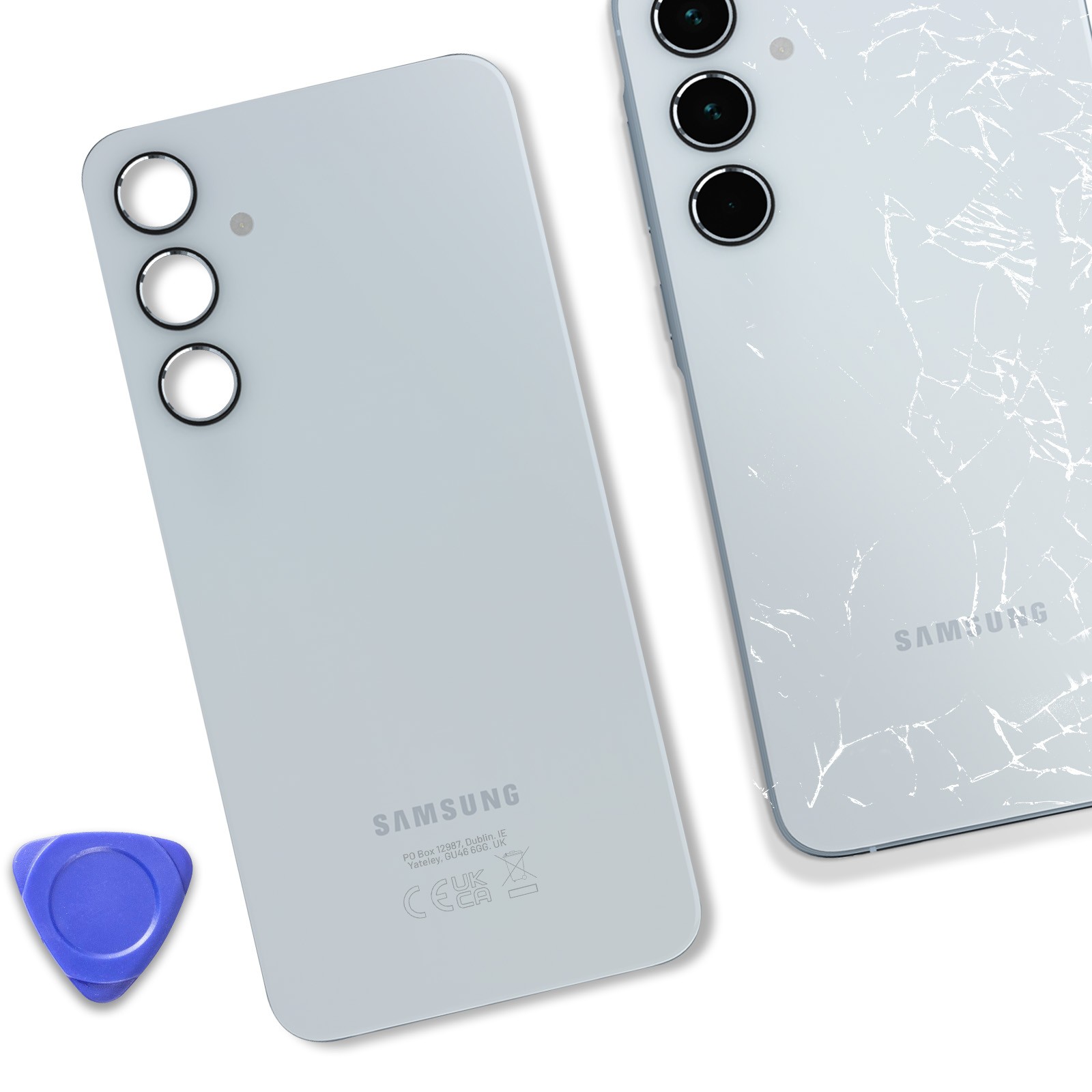 Coque arrière Galaxy A35 Clappio bleu finition premium en polycarbonate - 4