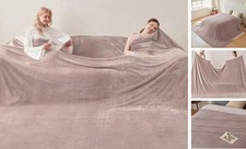 Oversized King Fleece Blanket 120x138 inches, Soft Cozy Warm 120"x138" Taupe