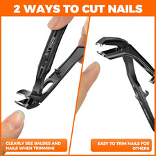 Toenail Clippers for Seniors Thick Toenails, Upgrade Angled Head Large Toe Na...