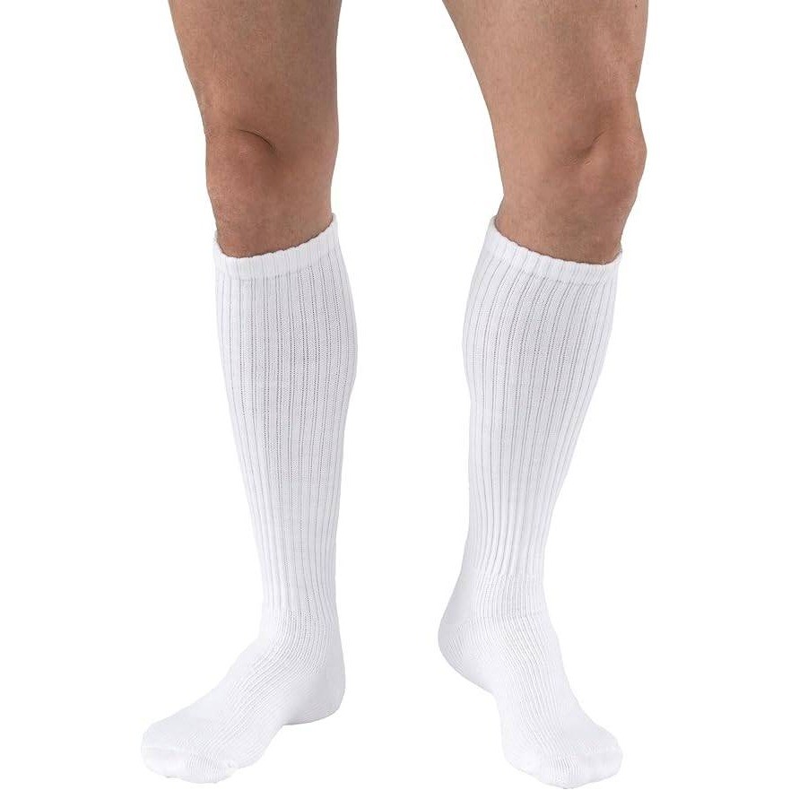JOBST SensiFoot Small Diabetic Compression Socks for Men and Women White, 8-15