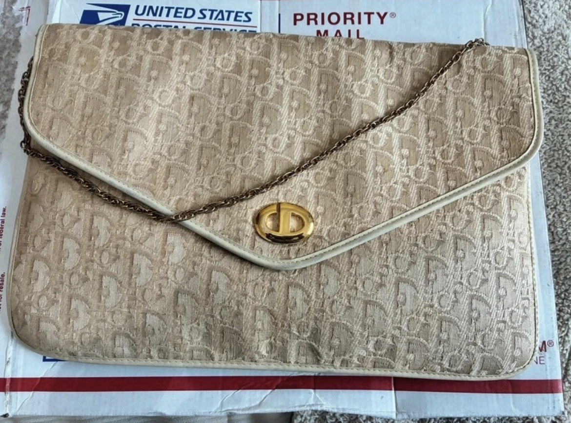 Vinted Dior Envelope Clutch Bag Beige/gold
