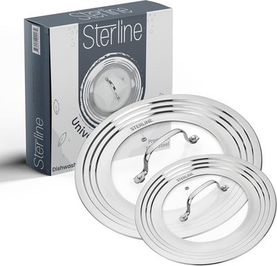 Universal Lids Set with Tempered Glass Top - Fits 5-12 Inch Pots, Pan, and Skill