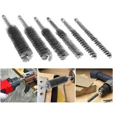 6pcs Stainless Steel Wire Brush Set 14 Hex Shank Power Drill Cleaning Brushes