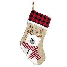 Baipesiy Christmas Stockings, Deer Antler White Bear Stockings