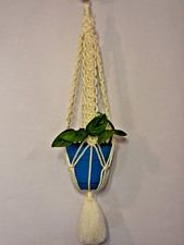 Macrame Plant Hanger Light Yellow 30"