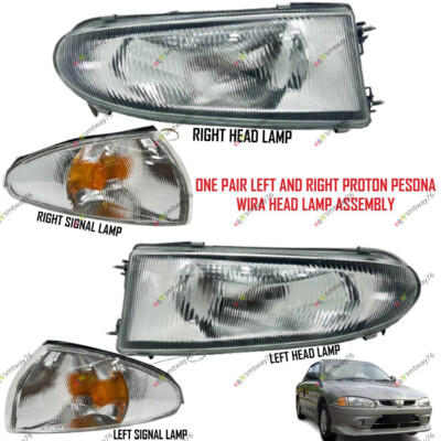 ONE PAIR Left & Right Head Lamp For Proton Pesona Wira C96 C97 C98 1993-2004