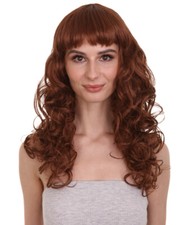 Adult Women Long Curly Glamour Party Event Cosplay Brown Wig HW-655 Adult