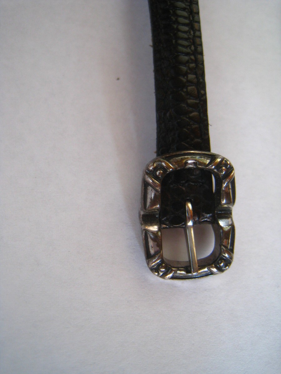 Brighton  watch Paris ladies reversible leather band brown/ black  new battery Brighton Paris Reversible Watch Women Discolored Band New  main image 3