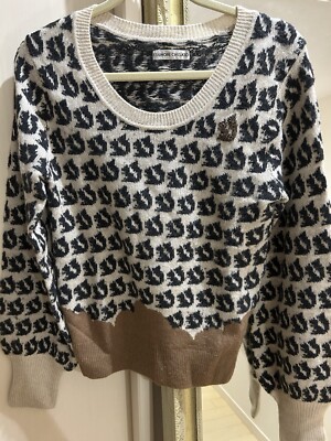 Preowned Tsumori Chisato Long-sleeved knitwear with squirrel print kawaii