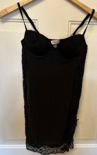 Victoria's Secret 34B black slip lingerie underwire lace stretch
