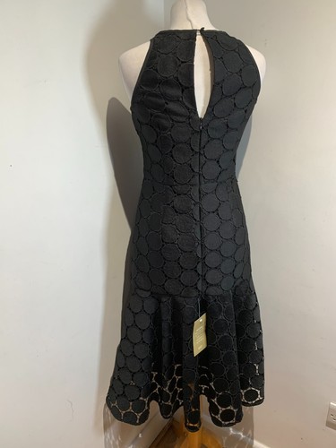 BNWT Coast Chelsea Lace dress 8 NEW guipure black ruffle drop waist smart - Picture 6 of 11