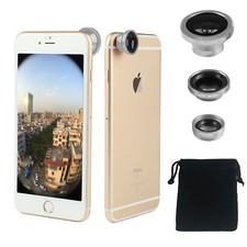 3 In 1 Fish Eye Wide Angle Macro Camera Magnetic Lens for Universal Mobile Phone