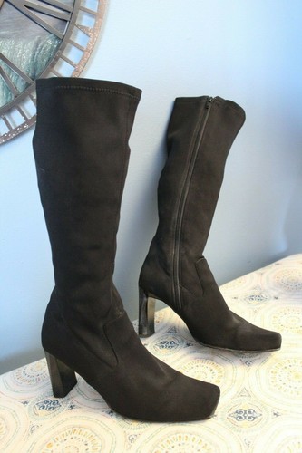 fabric knee high boots