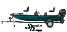 Northern Pike Bait Boat Wrap Vinyl Graphic Decal Kit Fish Bass Fishing Teal Blue
