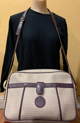 Sergio Tacchini Purple White Logo Crossbody Shoulder Bag Italy