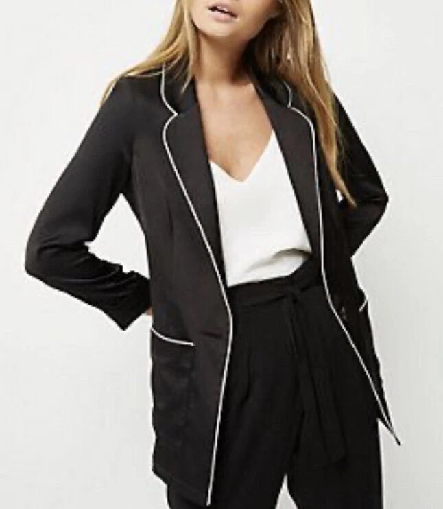 River island black sales and white blazer