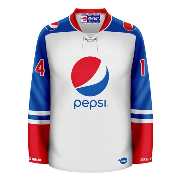 Pepsi Globe White Hockey Jersey