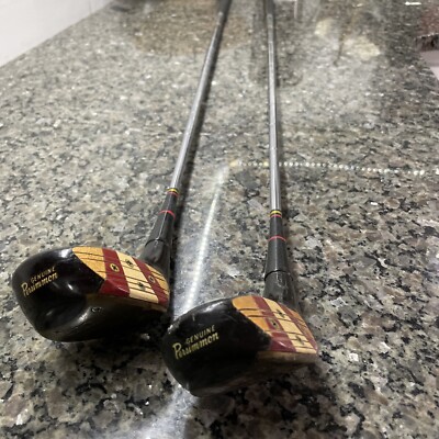 Vintage H & B PowerBilt Persimmon 4 & 5 Fairway Wood Golf Club Atlas RH Set 43 