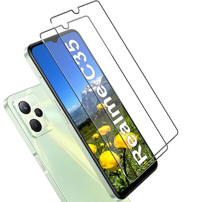 Für Realme C35 Echt Glas Display Schutz Panzerfolie Displayschutz Schutzglas 2x
