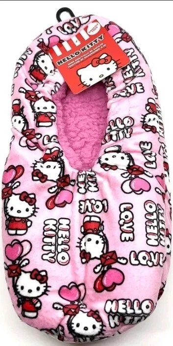 lyserød Udholdenhed billedtekst Hello Kitty CVS Valentines Slippers Fits Size 4-10 Snuggle Toes Pink Only |  eBay